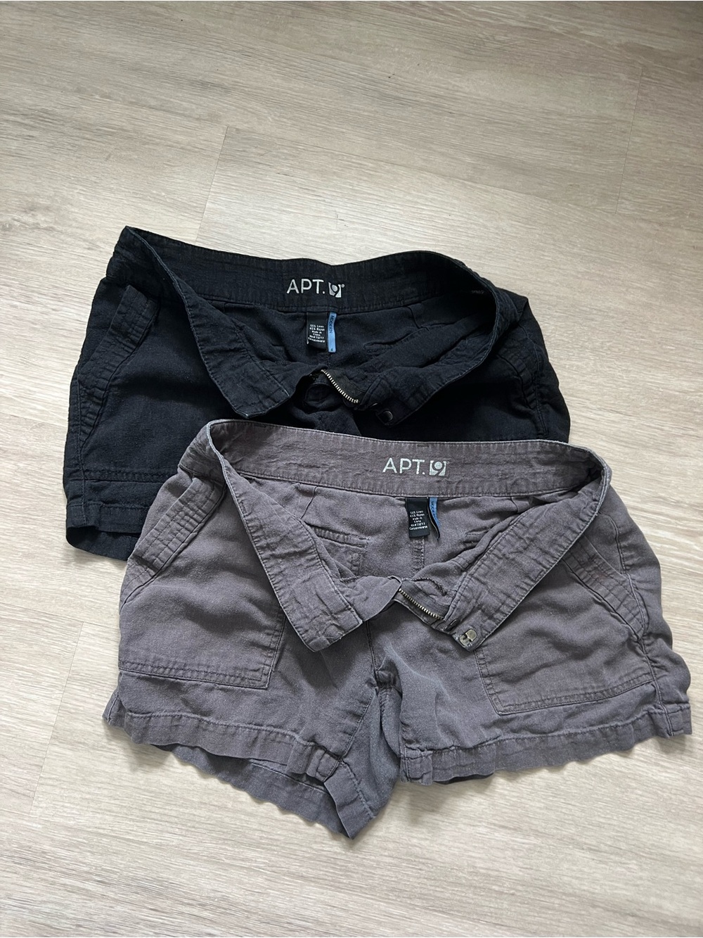 Apt. 9 LOT of 2 Linen Blend Modern Casual Shorts - Black & Gray 4 - Picture 2 of 6